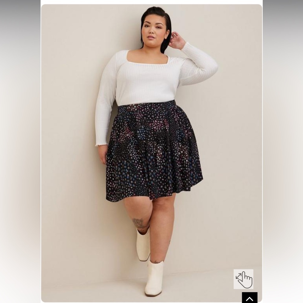 Torrid Mini Challis Tiered Skater Skirt